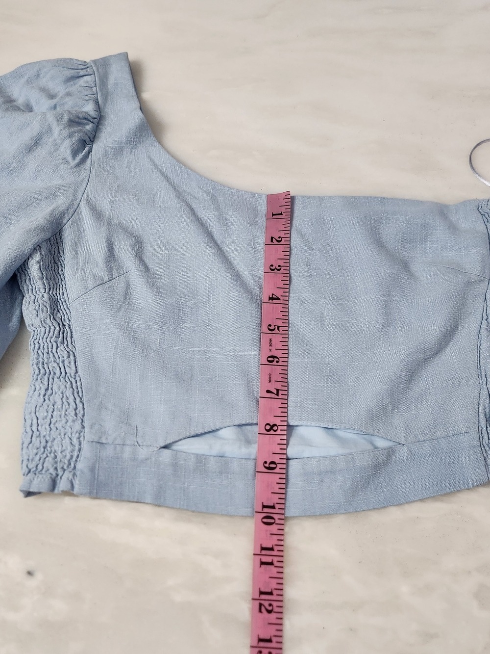Women’s One-Shoulder Cutout Crop Top - Light Blue By Zara - Picture 6 of 10